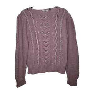 💗 Vintage Country Concepts Pink Knit Sweater – Women's M – Handmade Look 💗